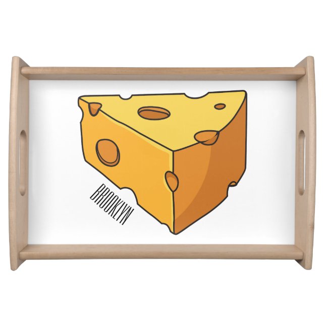 Cheese cartoon illustration  serving tray (Front)