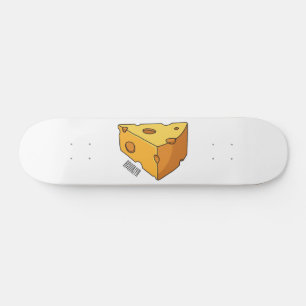 Cheese cartoon illustration skateboard