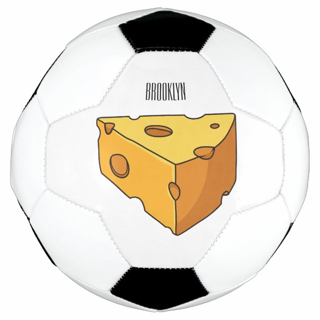Cheese cartoon illustration  soccer ball (Front)