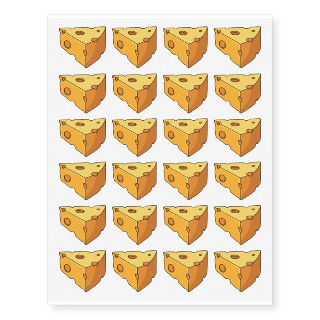 Cheese cartoon illustration  temporary tattoos (Front)