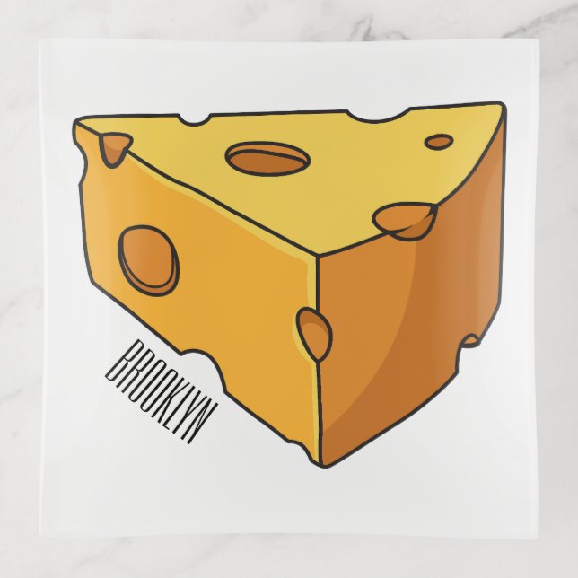 Cheese cartoon illustration trinket tray (Front)