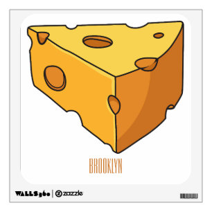 Cheese cartoon illustration wall decal