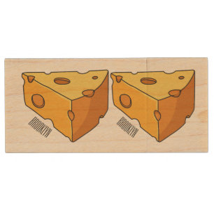 Cheese cartoon illustration wood flash drive