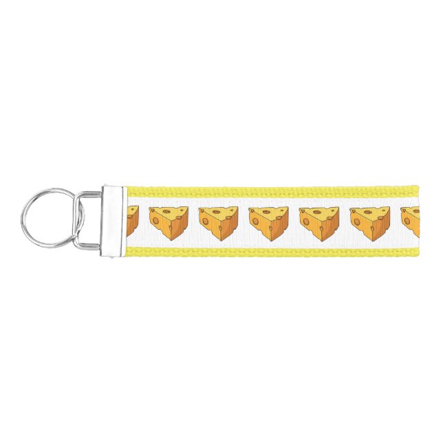 Cheese cartoon illustration  wrist keychain (Keys on Left)