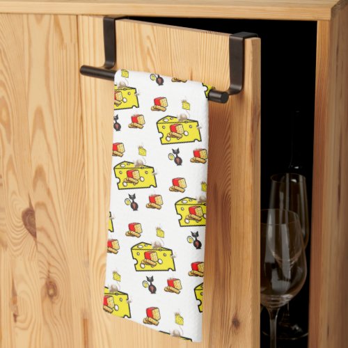 Cheese Cat Mouse Mice Kitchen Hand Towel