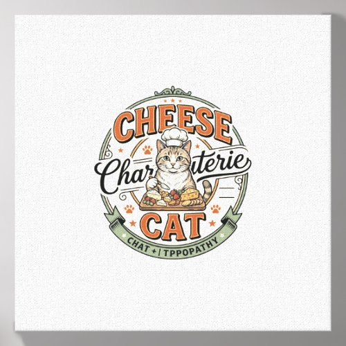 Cheese Charcuterie Cat Cheese Charcuterie Cat Vint Canvas Photo Tile