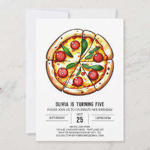 Cheese Custom Pizza Birthday Invitation