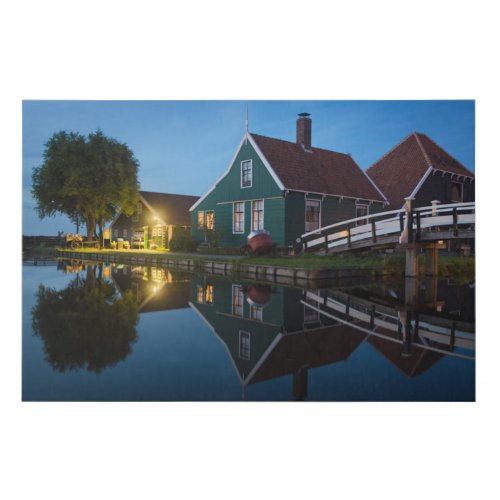 Cheese farm house at twilight in Holland Faux Canvas Print