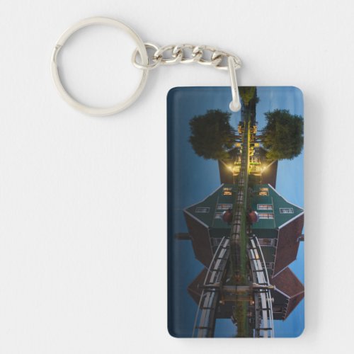 Cheese farm house at twilight in Holland Keychain