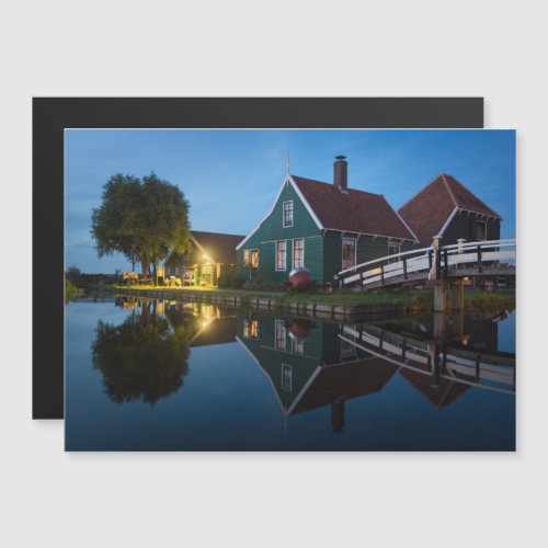 Cheese farm house at twilight in Holland Magnetic Invitation