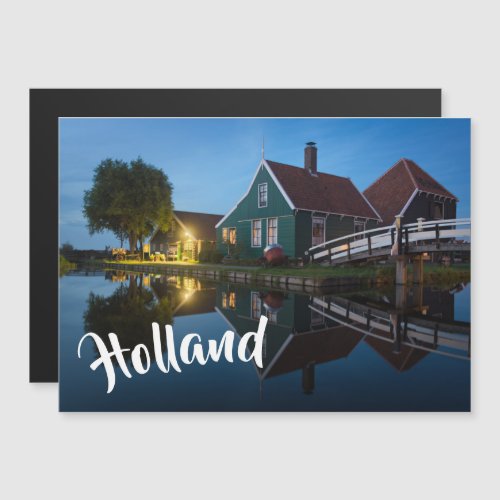 Cheese farm house at twilight in Holland Magnetic Invitation