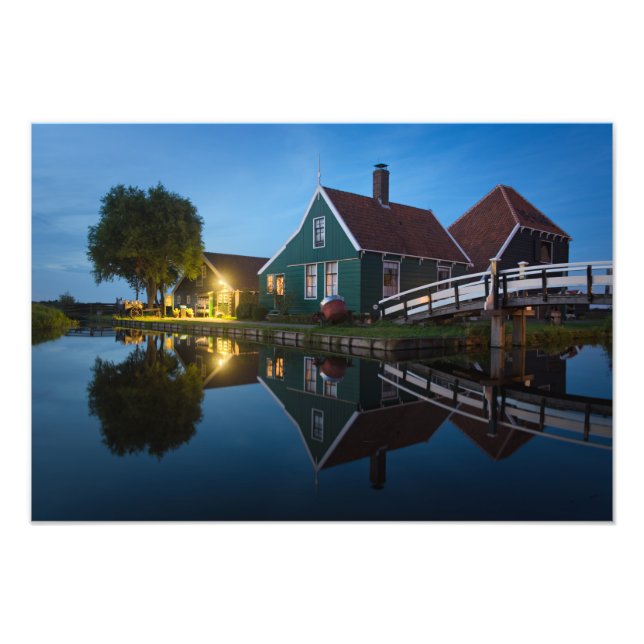 Cheese farm house at twilight in Holland Photo Print (Front)