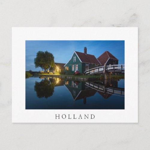 Cheese farm house at twilight in Holland Postcard