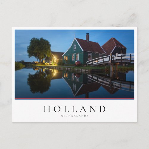 Cheese farm house at twilight in Holland Postcard