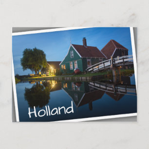 Cheese farm house at twilight in Holland Postcard
