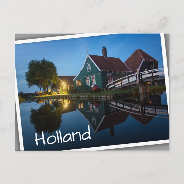 Cheese farm house at twilight in Holland Postcard (Front)