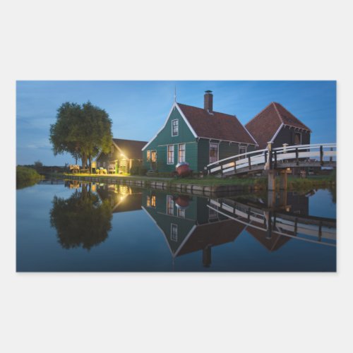 Cheese farm house at twilight in Holland Rectangular Sticker