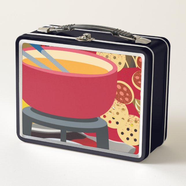 Cheese Fondue Metal Lunch Box (Front)