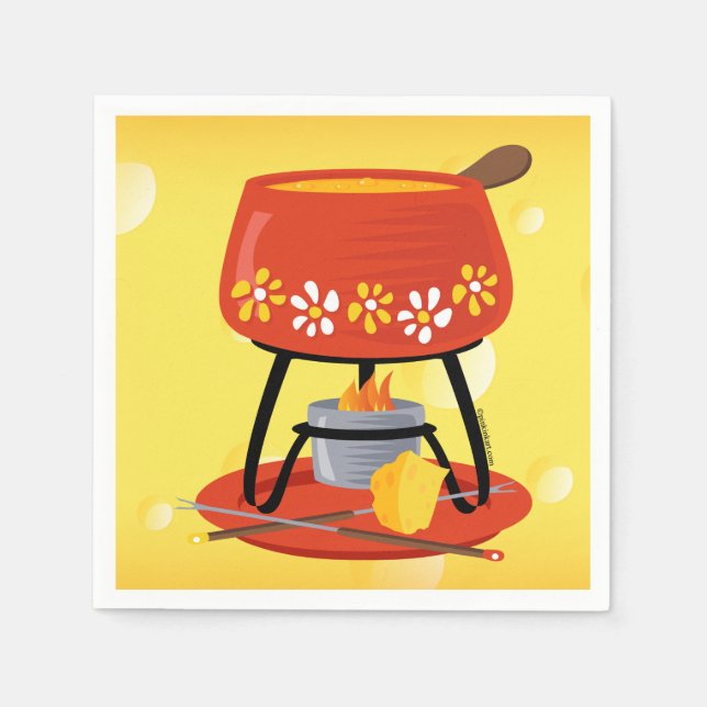 Cheese Fondue Paper Napkins (Front)