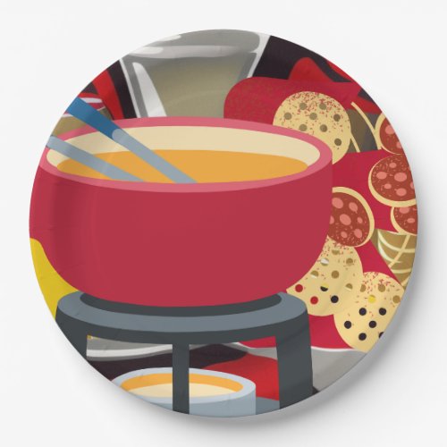 Cheese Fondue Paper Plates