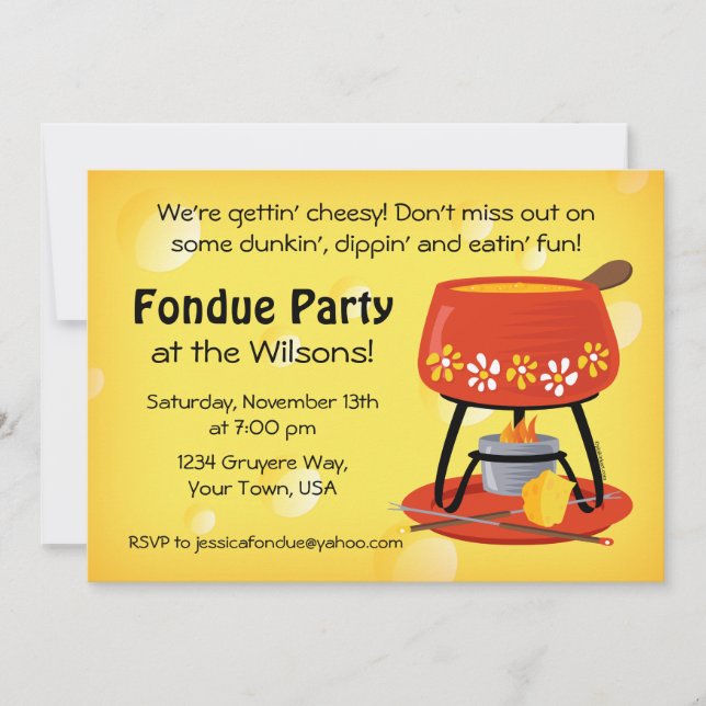 Cheese Fondue Party Invitation (Front)