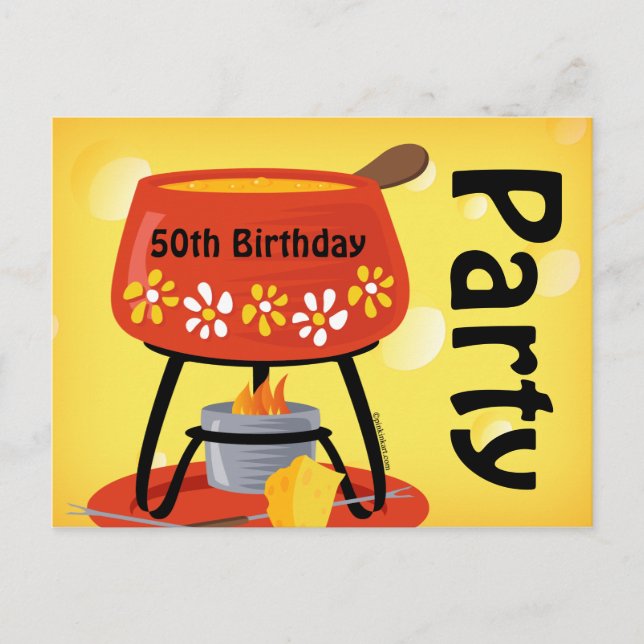 Cheese Fondue Postcard Invitation (Front)