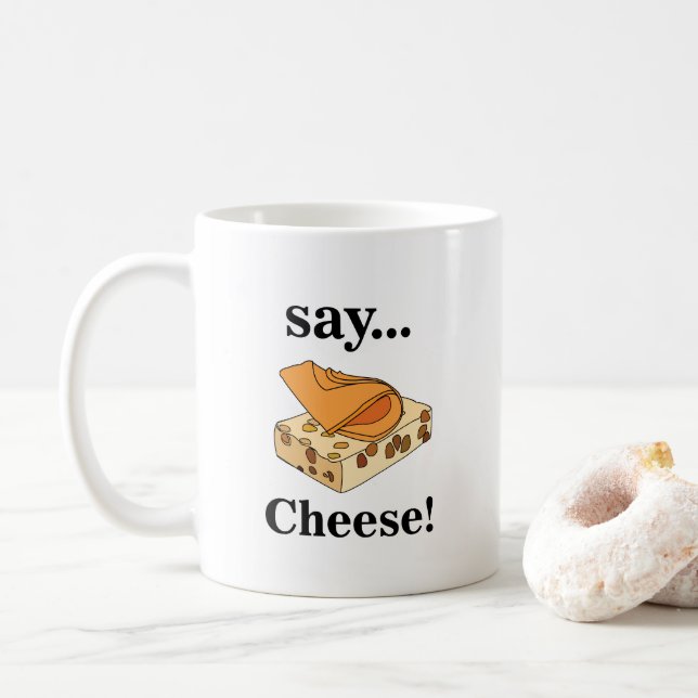 Cheese Food Funny  Coffee Mug (With Donut)