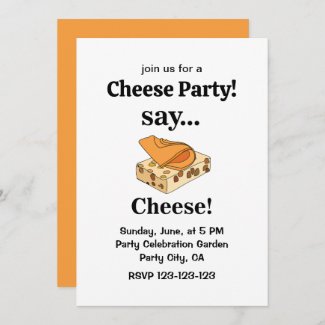 Cheese Food Funny Summer Party Invitation