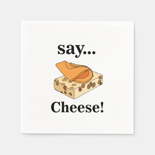 Cheese Foodie Funny Party Napkins (Front)