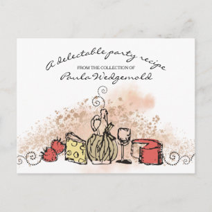 cheese fruit wine dinner party recipe card