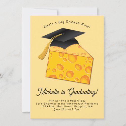 Cheese Graduation Party Cheesy Funny Silly Invitation