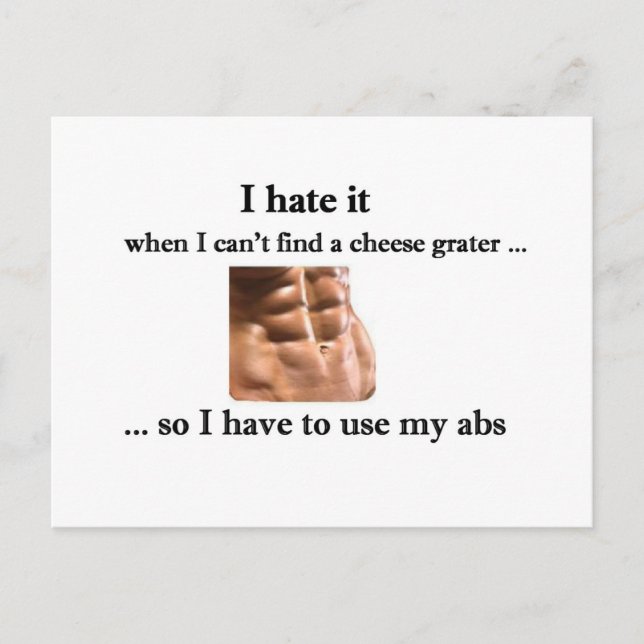 Cheese Grater Abs Postcard - Customizable (Front)