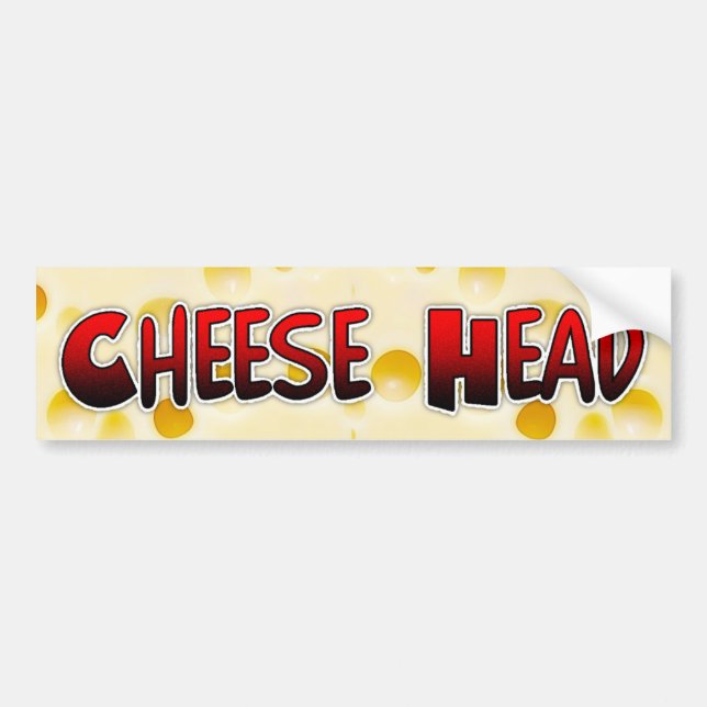 Cheese Head Wisconsin Humor Bumper Sticker (Front)