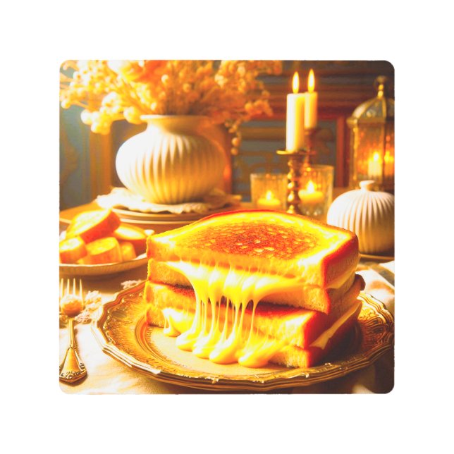 Cheese Heaven: The Ultimate Comfort Food Metal Print (Front)