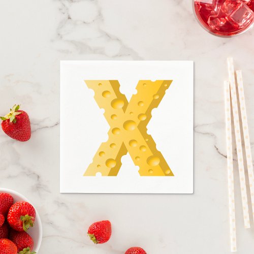 Cheese Letter X Paper Napkins