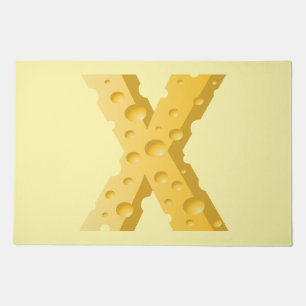 Cheese Letter X Typography Doormat