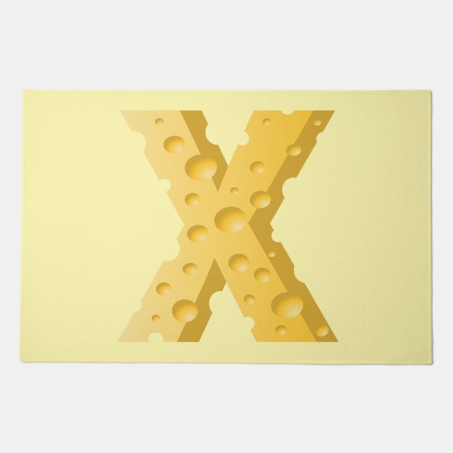 Cheese Letter X Typography Doormat (Front)