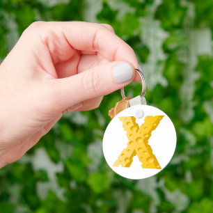 Cheese Letter X Typography Keychain