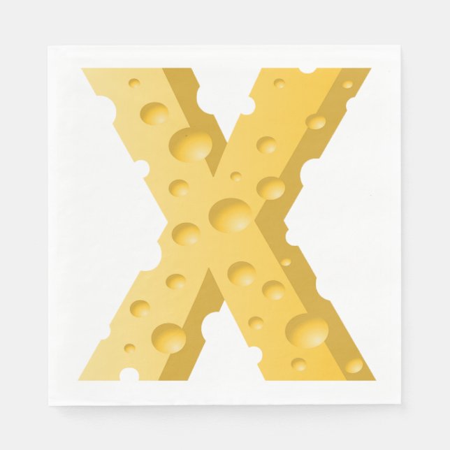 Cheese Letter X Typography Napkins (Front)