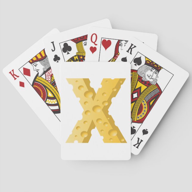 Cheese Letter X Typography Poker Cards (Back)