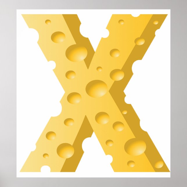 Cheese Letter X Typography Poster (Front)