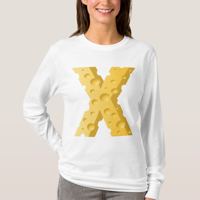 Cheese Letter X Typography T-Shirt (Front)