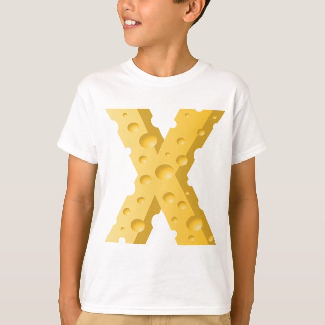 Cheese Letter X Typography T-Shirt (Front)