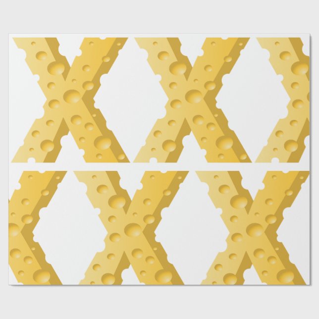 Cheese Letter X Typography Wrapping Paper (Flat)