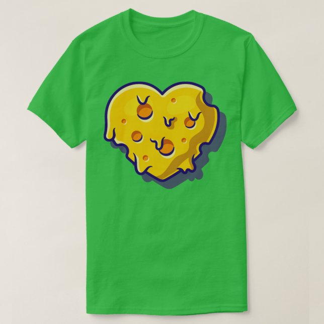 Cheese Love Melted Cartoon T-Shirt (Design Front)