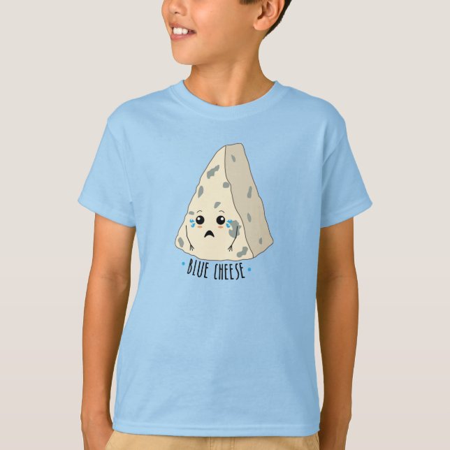 Cheese Lover Funny Sad Blue Cheese Food Slogan T-Shirt (Front)