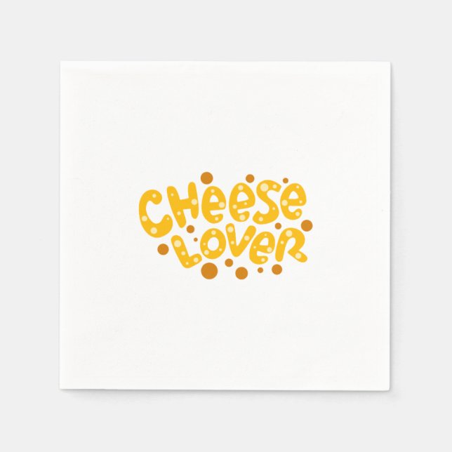 Cheese Lover Yellow and Orange Typography  Napkins (Front)