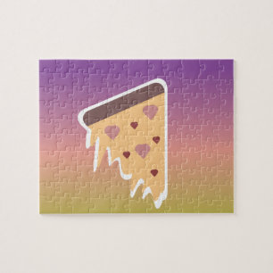 Cheese Lovers Pizza Ombre Gradient Colorful Jigsaw Puzzle