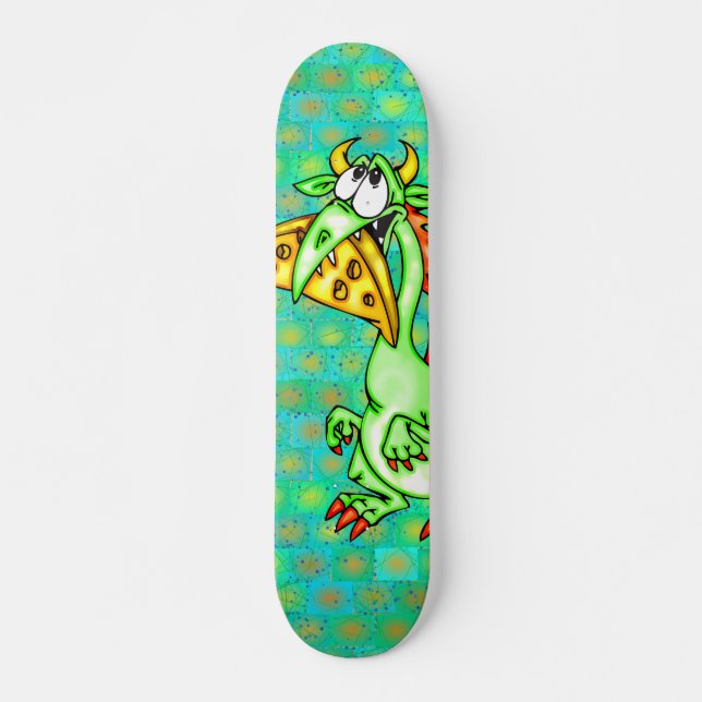 Cheese Loving Dragon Skateboard Deck (Front)