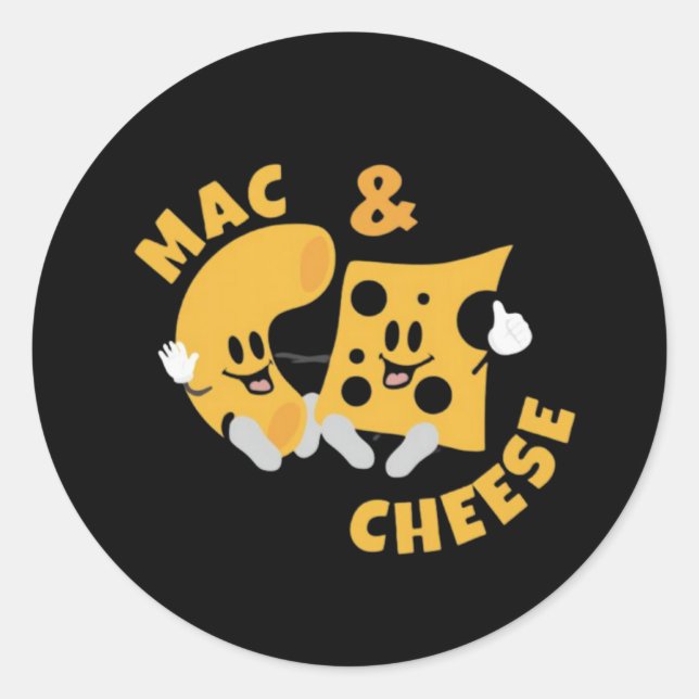 Cheese Mac & Cheese Funny Gift Idea Classic Round Sticker (Front)